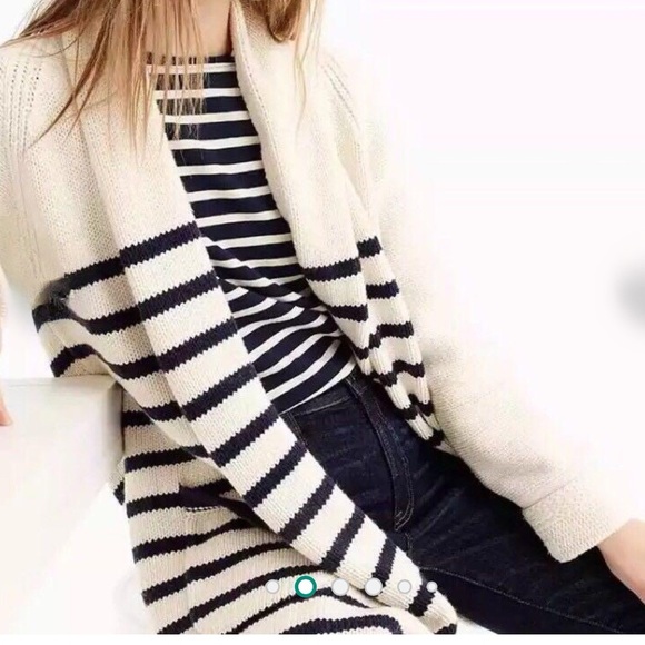 Talbots Sweaters - Talbots Open Front Striped Long Sleeve Cashmere Blend Women’s Cardigan Sweater M